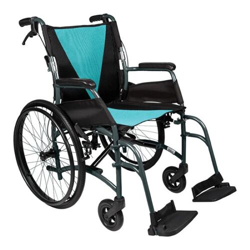 Aspire Vida Folding Wheelchair Self Propelled [Colour: Teal] [Seat width: 450mm]