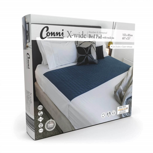 Conni X-wide reusable bed pad with tuck-ins[Colour: Teal Blue]